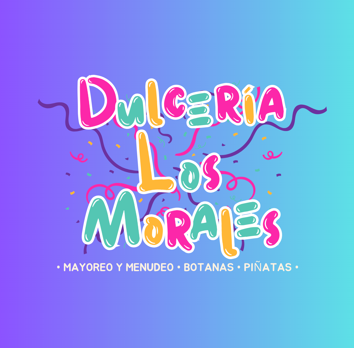 Logo de Dulcería Los Morales: mayoreo y menudeo, botanas y piñatas
